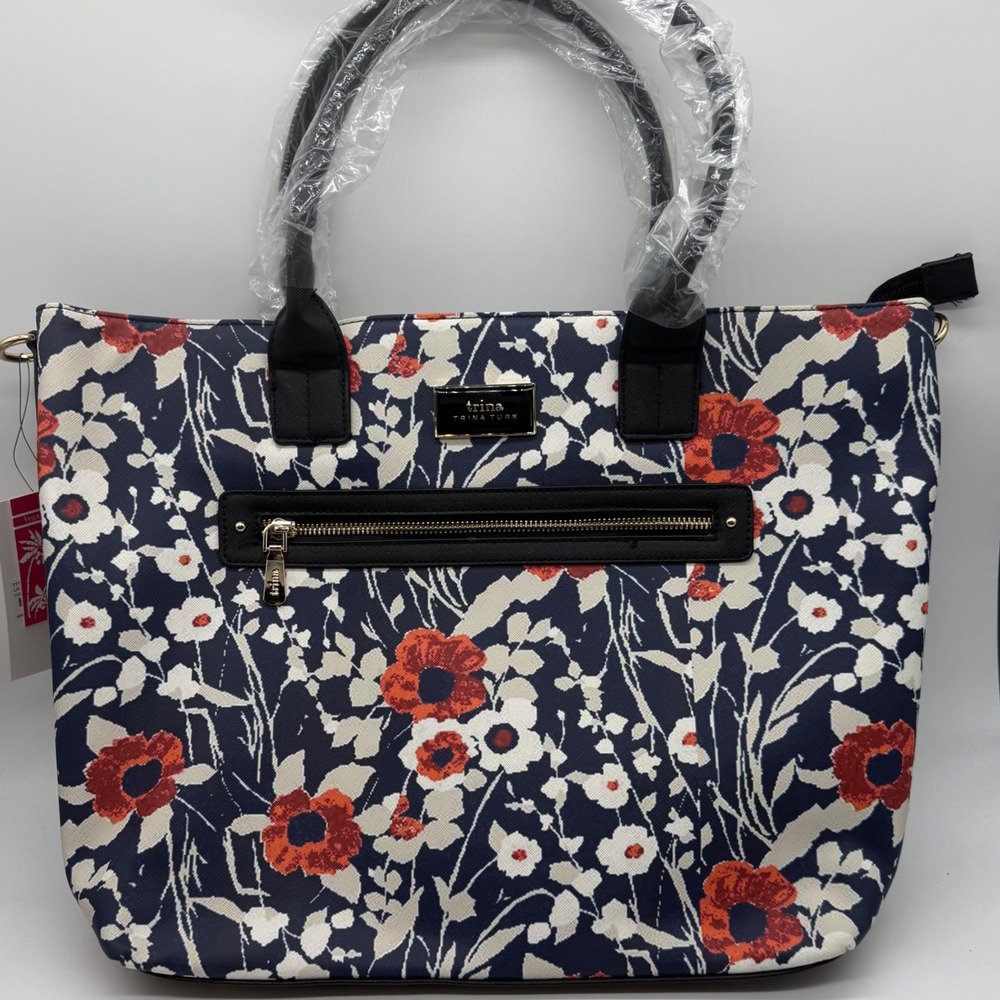 Trina Turk‎ Jardin De Paris Floral Tote Bag Handbag Purse Vegan Leather $148